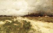 unknow artist Coast Landscape, Dunes and Windmill France oil painting artist